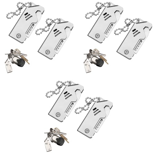 Optifit® 6PCS Box Cutters with Chain Loop Stainless Steel Optifit® 6PCS Box Cutters with Chain Loop Stainless Steel